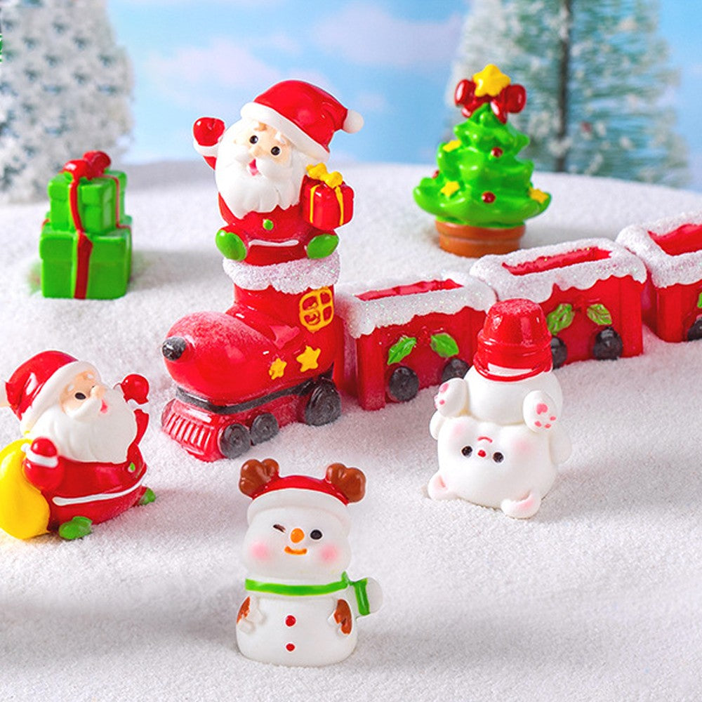 2 Sets of 21Pcs Christmas Miniature Ornaments Resin Christmas Figurines Decor