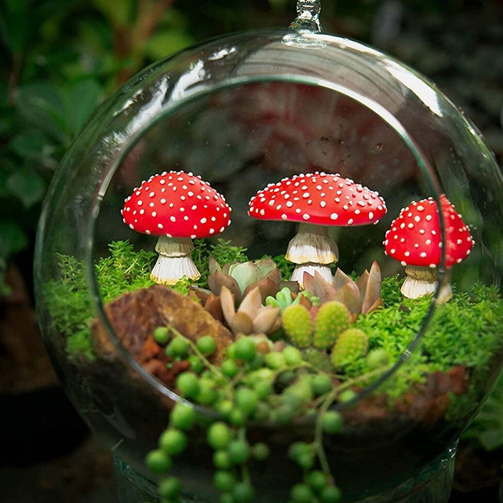 6Pcs Glow in The Dark Miniatures Mushroom Statue Luminous Mushroom Decor Fairy Garden Decor