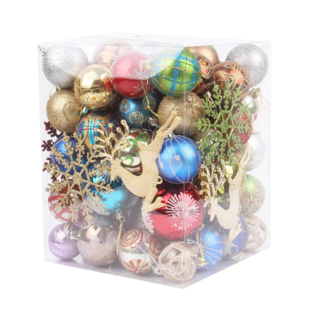 60Pcs Christmas Ball Ornaments Christmas Tree Decoration Xmas Pendant - Random Styles