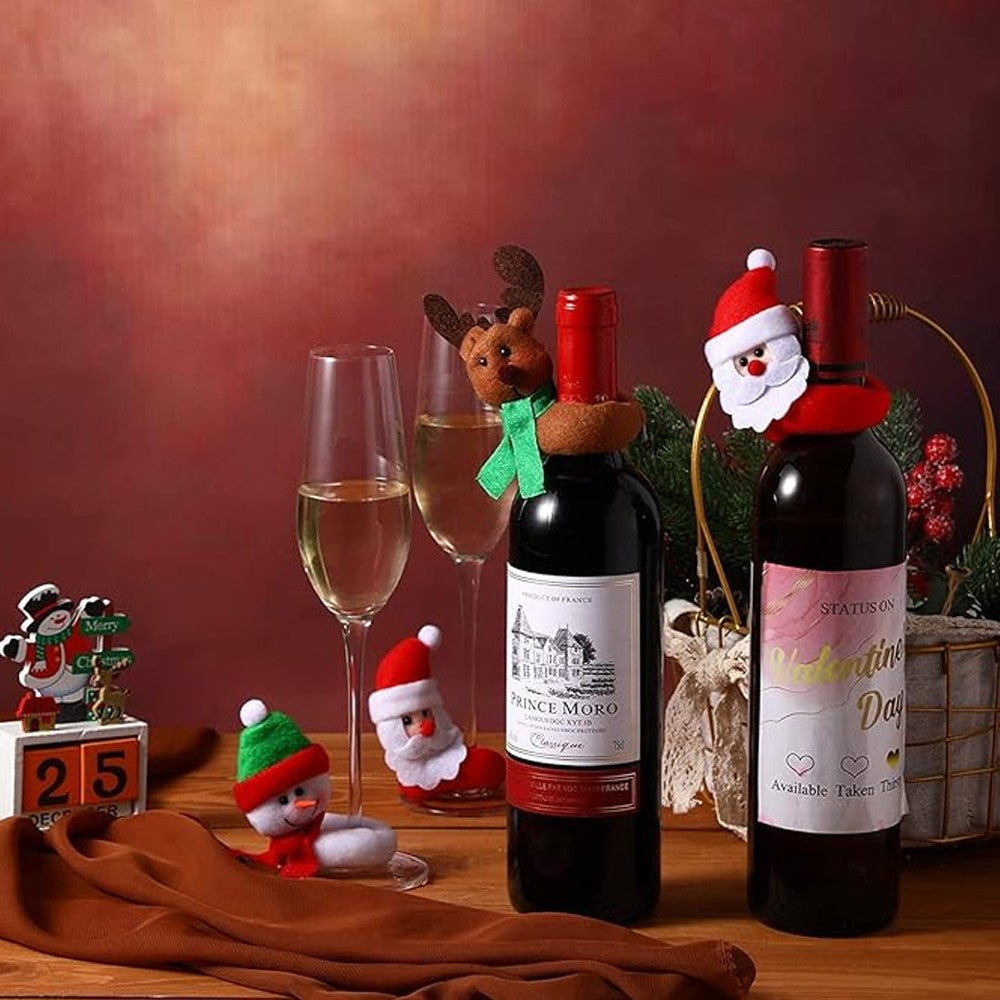 12Pcs Christmas Wine Glass Charms Adorable Santa Elk Drink Tag Wine Glass Marker