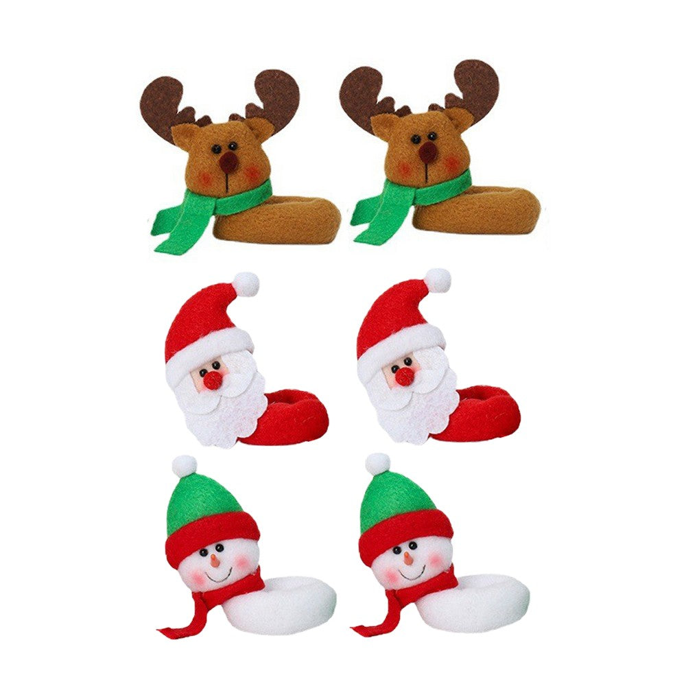 12Pcs Christmas Wine Glass Charms Adorable Santa Elk Drink Tag Wine Glass Marker