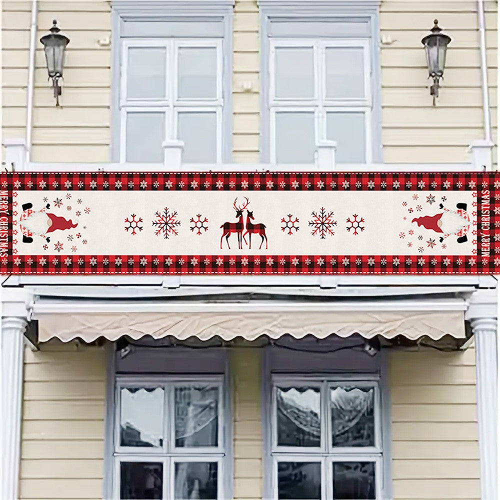 1Pc 35x300cm Christmas Holiday Garage Door Banner Indoor Outdoor Wall Hanging Decor