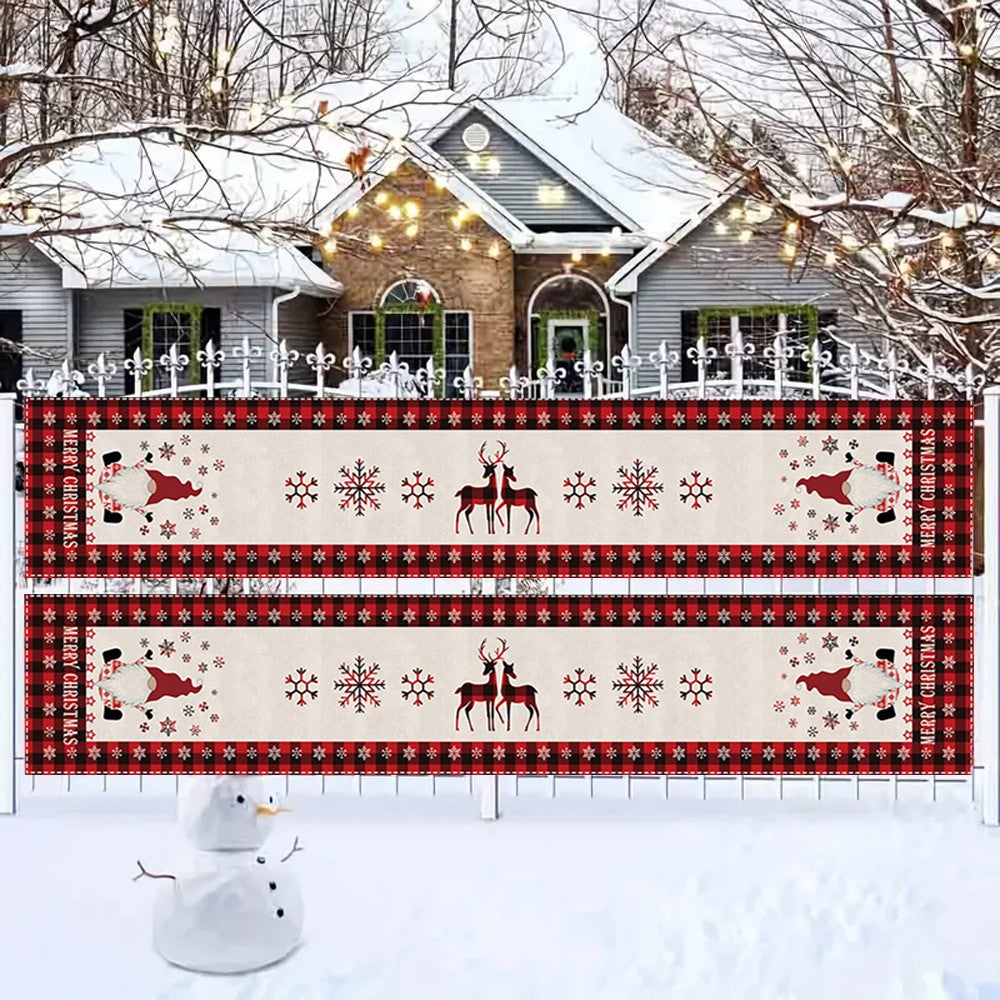 1Pc 35x300cm Christmas Holiday Garage Door Banner Indoor Outdoor Wall Hanging Decor