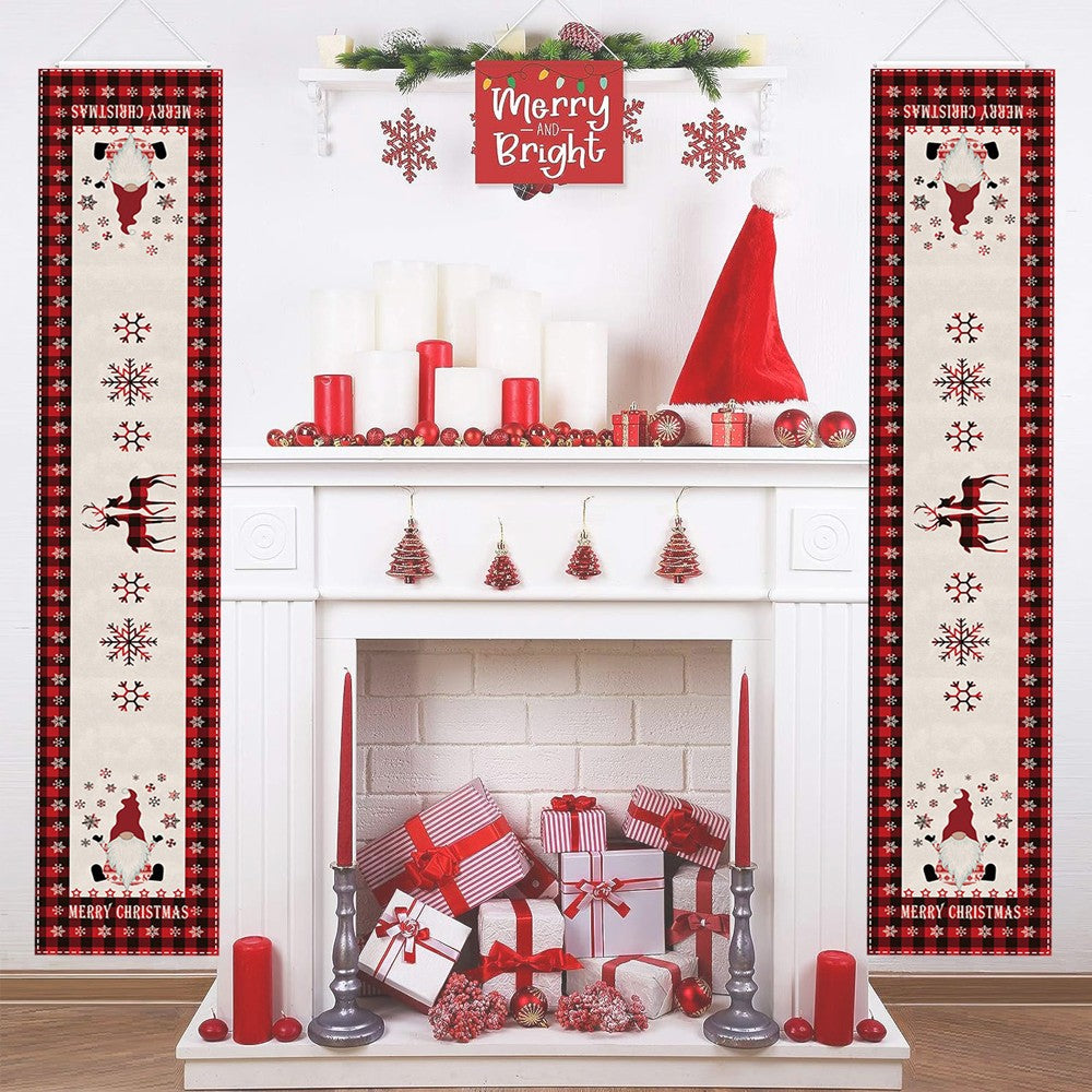 3Pcs 35x300cm Christmas Holiday Garage Door Banner Indoor Outdoor Wall Hanging Decor