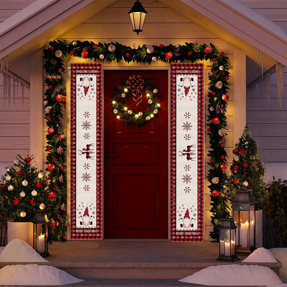 3Pcs 35x300cm Christmas Holiday Garage Door Banner Indoor Outdoor Wall Hanging Decor