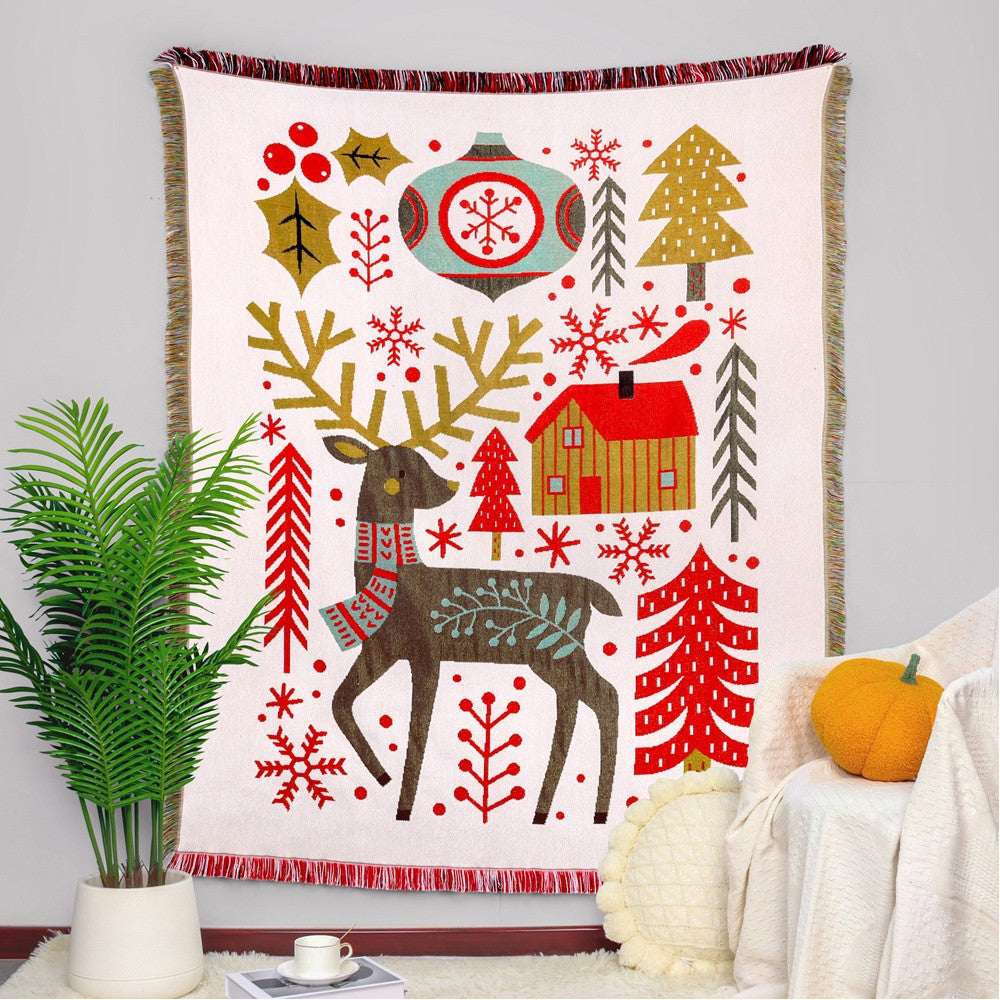 180x130cm Christmas Theme Camping Blanket Sofa Blanket - Style 1