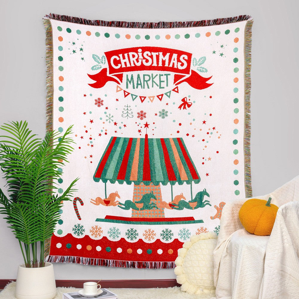 180x130cm Christmas Theme Camping Blanket Sofa Blanket - Style 2