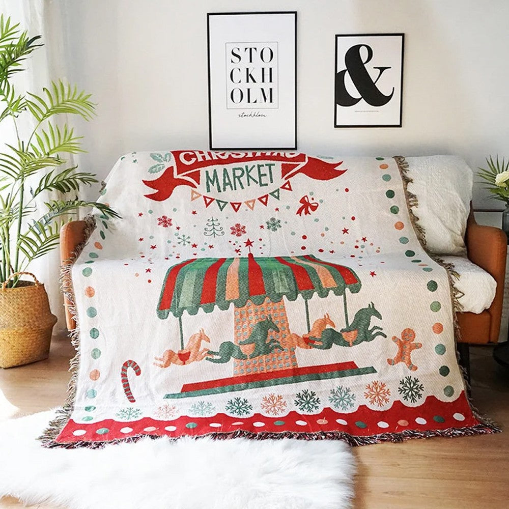 180x130cm Christmas Theme Camping Blanket Sofa Blanket - Style 2