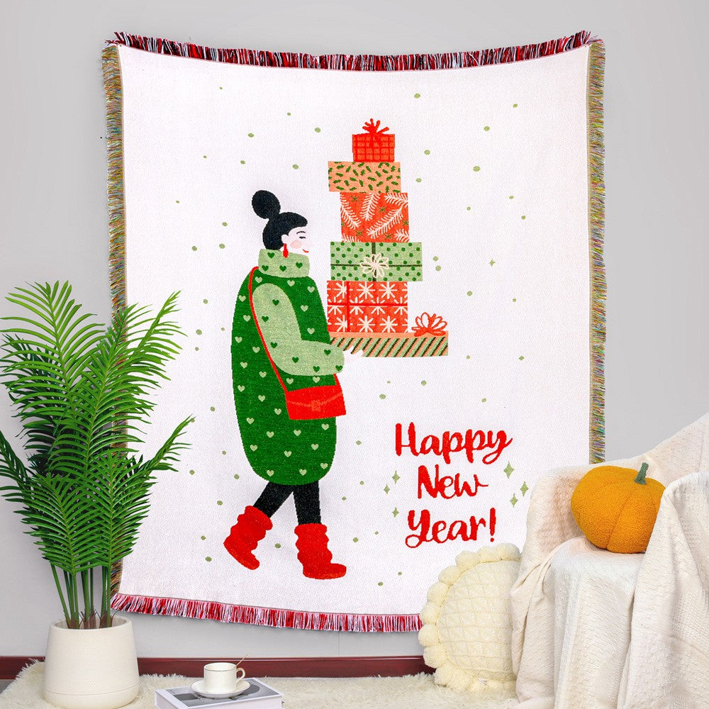 180x130cm Christmas Theme Camping Blanket Sofa Blanket - Style 3