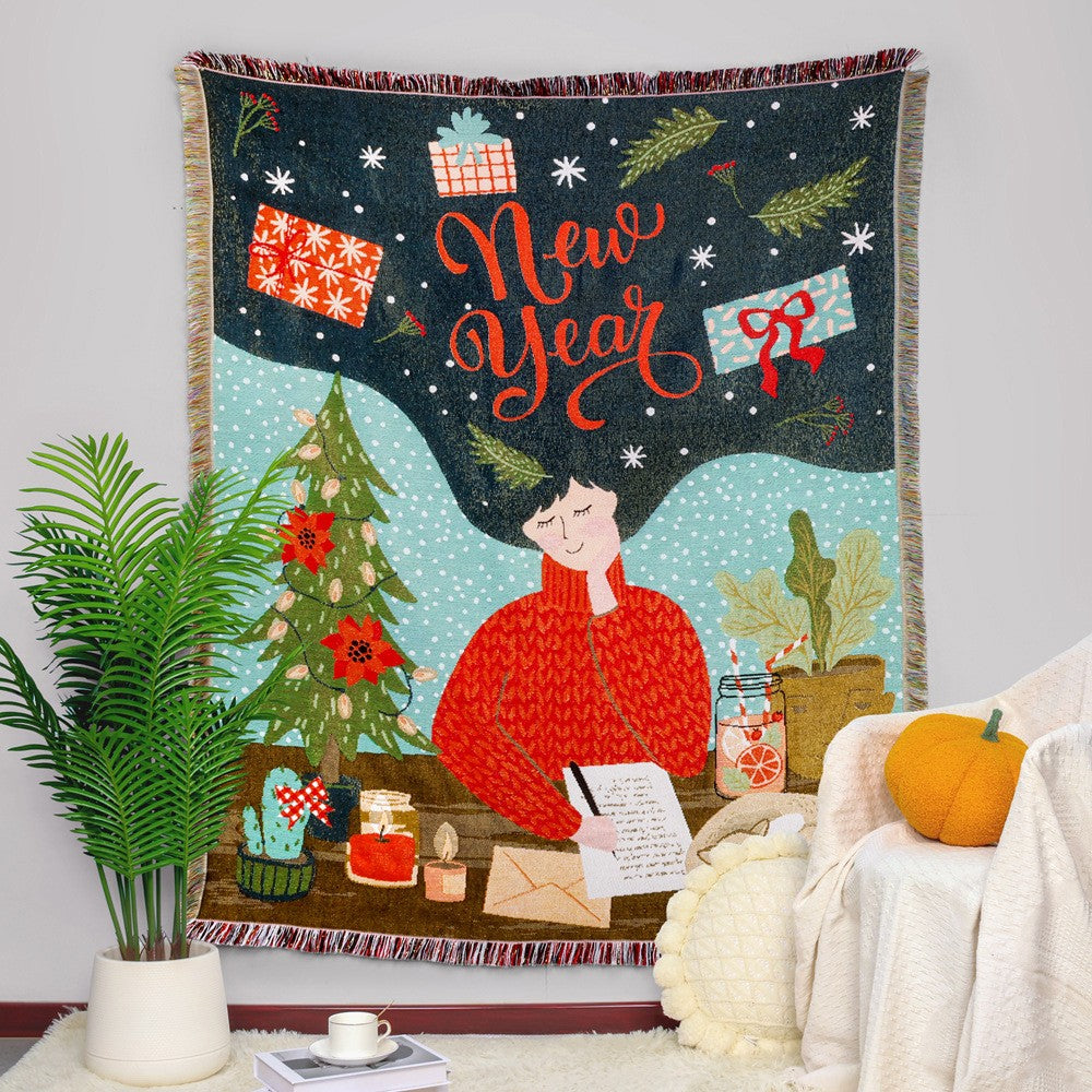 180x130cm Christmas Theme Camping Blanket Sofa Blanket - Style 5