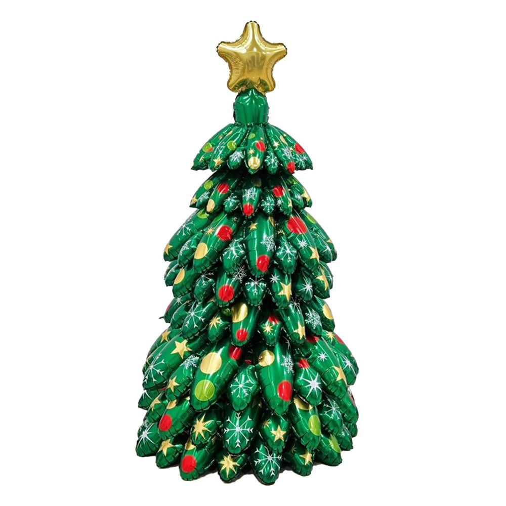 Self Standing Christmas Tree Balloons Foil Balloon Kit Reusable Xmas Party Supplies - Style 1