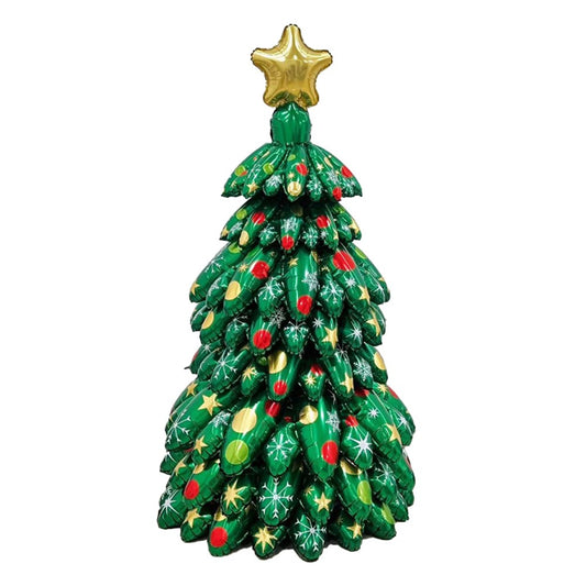 Self Standing Christmas Tree Balloons Foil Balloon Kit Reusable Xmas Party Supplies - Style 1