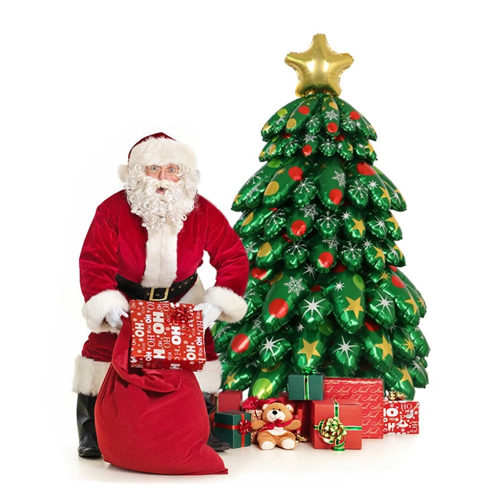 Self Standing Christmas Tree Balloons Foil Balloon Kit Reusable Xmas Party Supplies - Style 1
