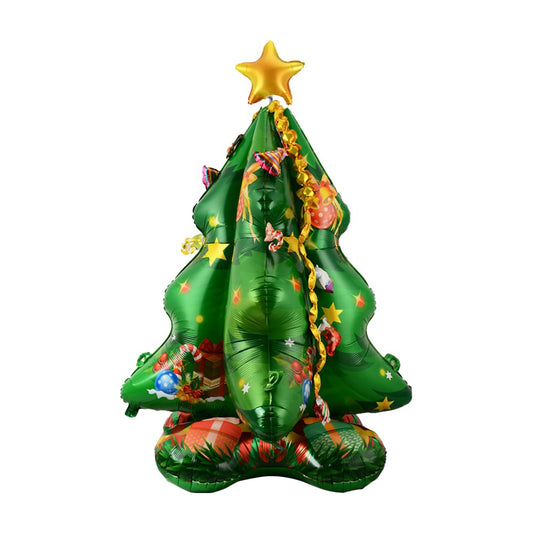 Self Standing Christmas Tree Balloons Foil Balloon Kit Reusable Xmas Party Supplies - Style 2