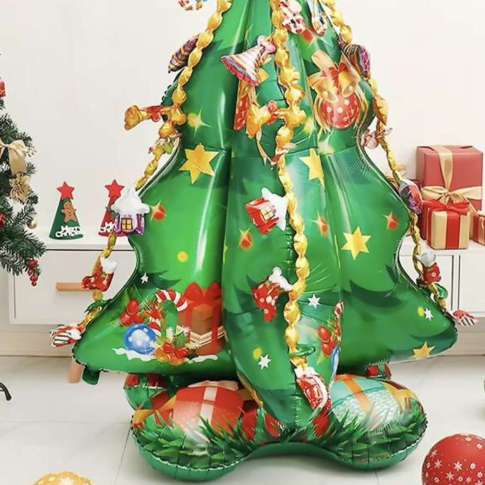 Self Standing Christmas Tree Balloons Foil Balloon Kit Reusable Xmas Party Supplies - Style 2