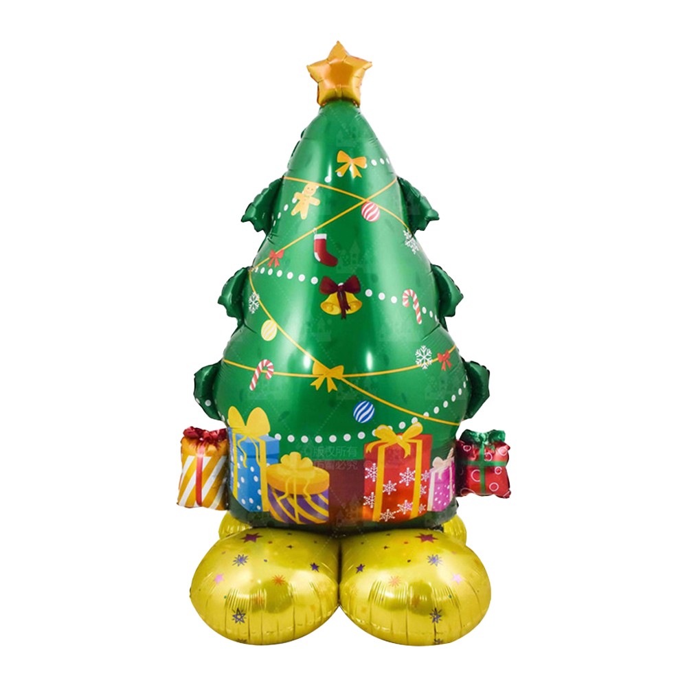 Self Standing Christmas Tree Balloons Foil Balloon Kit Reusable Xmas Party Supplies - Style 3