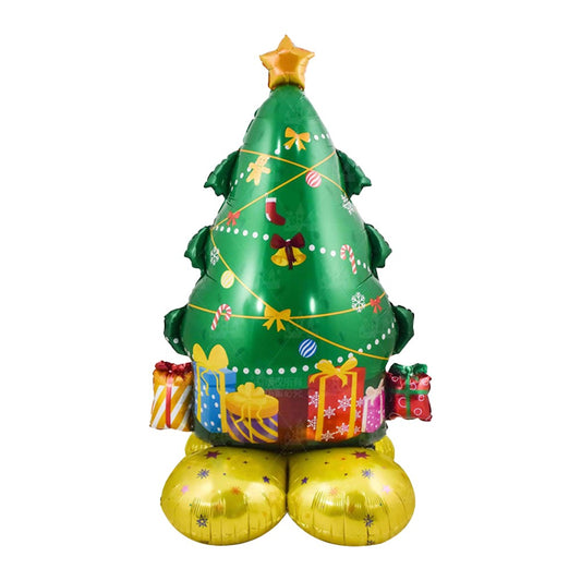 Self Standing Christmas Tree Balloons Foil Balloon Kit Reusable Xmas Party Supplies - Style 3