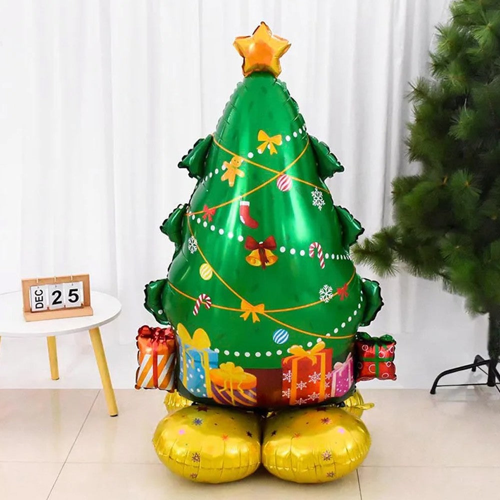 Self Standing Christmas Tree Balloons Foil Balloon Kit Reusable Xmas Party Supplies - Style 3