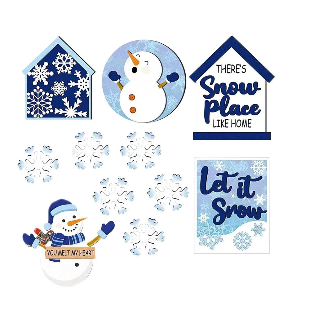 1 X 6-Piece Christmas Tiered Tray Decorations Set Tabletop Farmhouse Signs