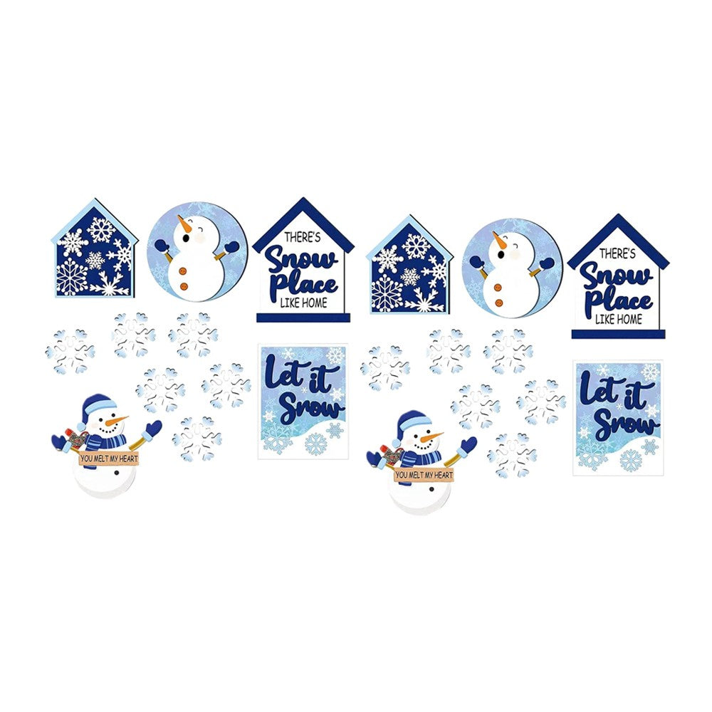 2 X 6-Piece Christmas Tiered Tray Decorations Set Tabletop Farmhouse Signs