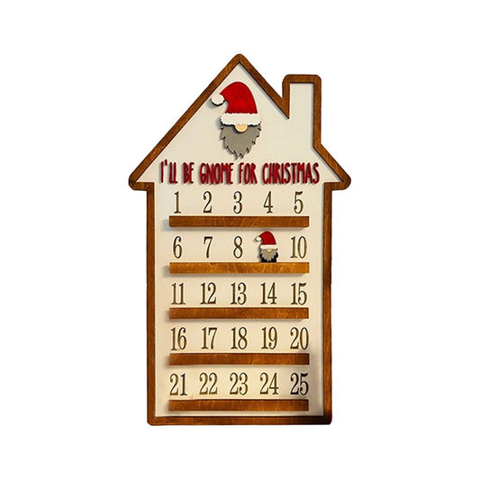 25 Days Wooden Hanging Christmas Advent Countdown Calendar - House Shaped