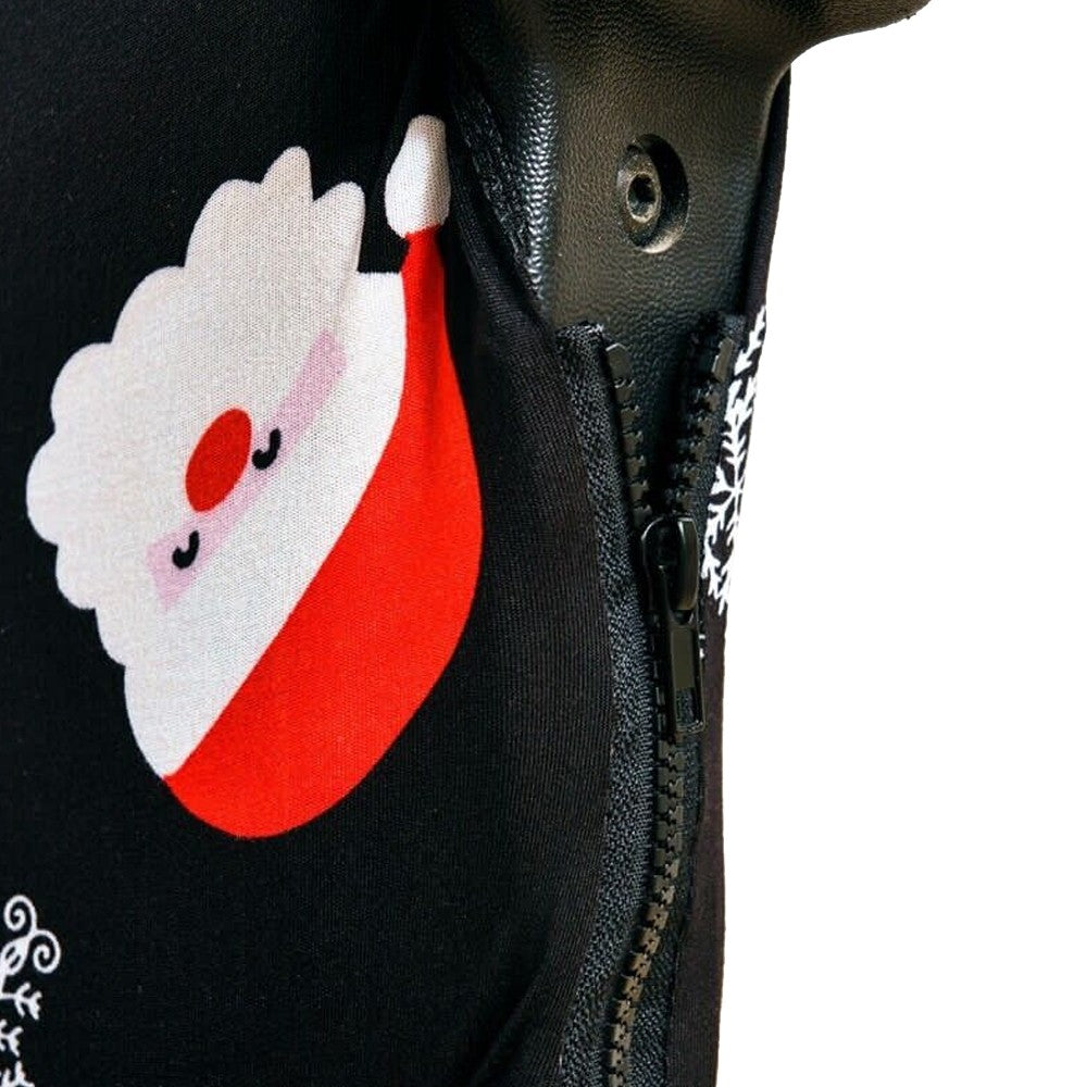 Christmas Printed Stretch Removable Swivel Office Chair Cover - Black S