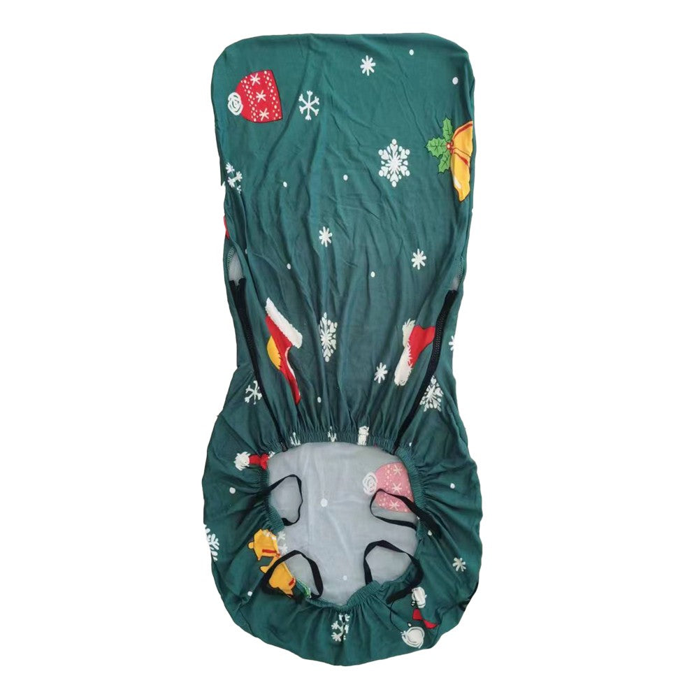 Christmas Printed Stretch Removable Swivel Office Chair Cover - Green M