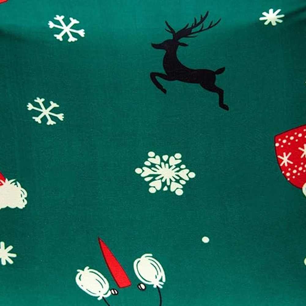 Christmas Printed Stretch Removable Swivel Office Chair Cover - Green M