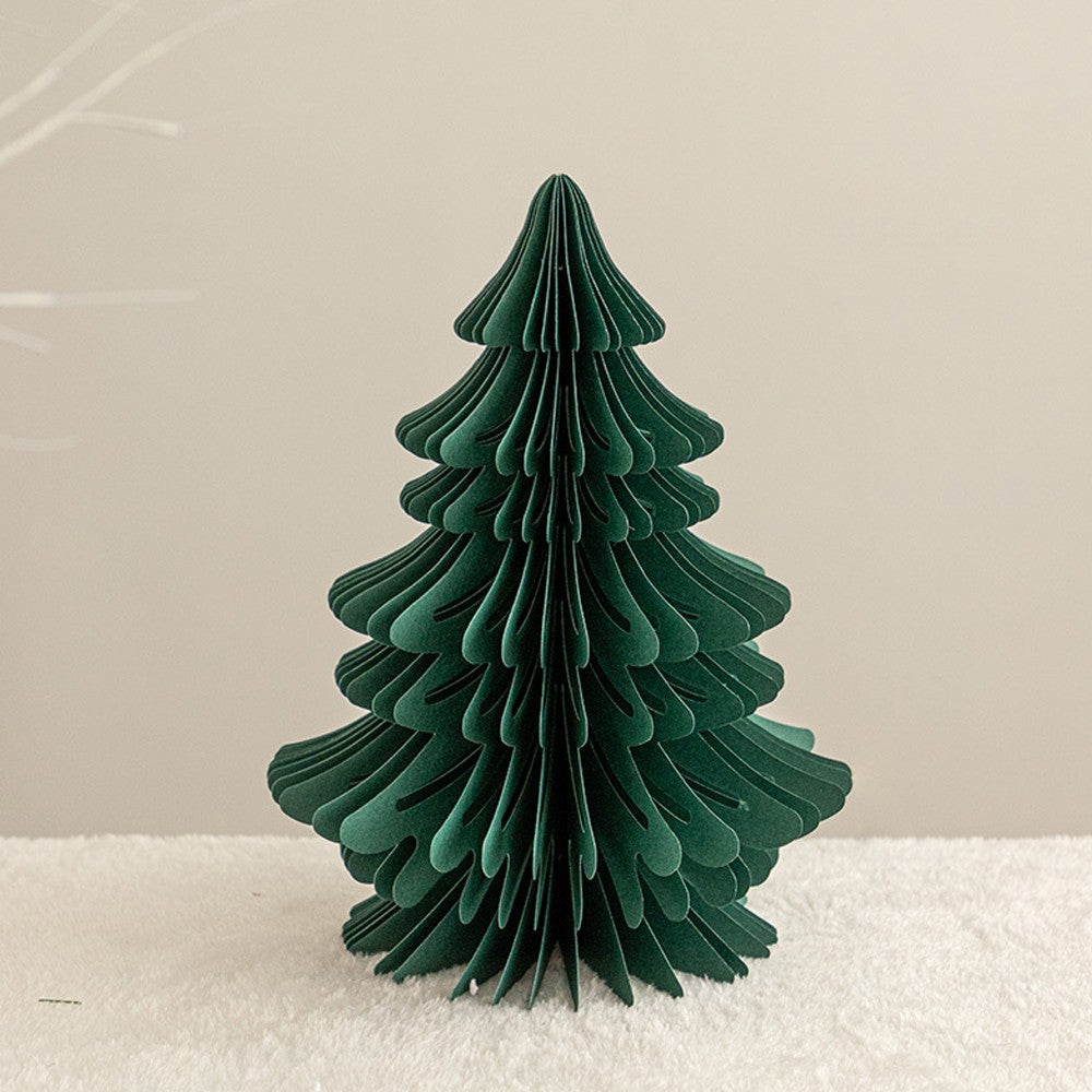1Pc 20cm Tabletop Paper Honeycomb Christmas Tree Xmas Party Home Decor - Green