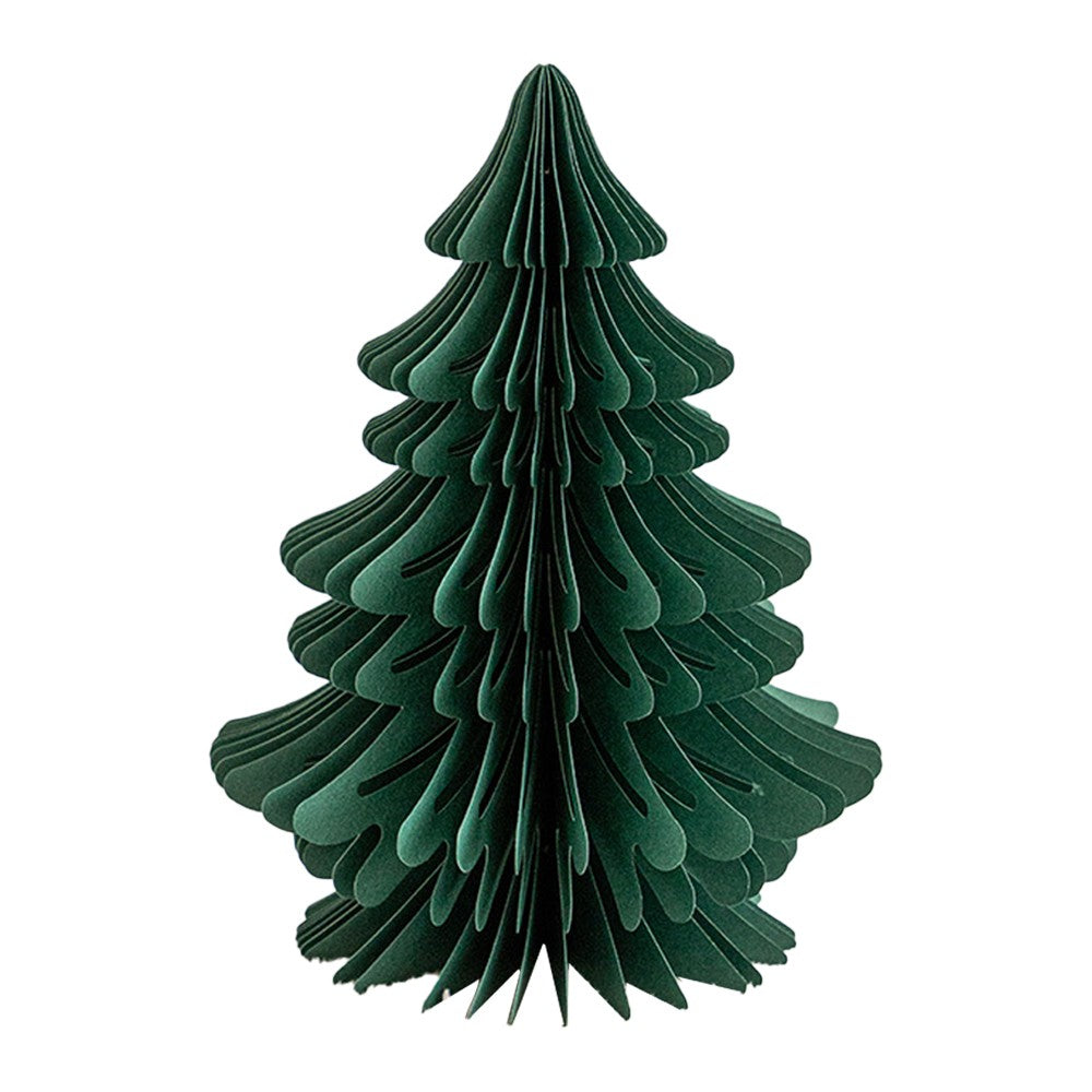 1Pc 20cm Tabletop Paper Honeycomb Christmas Tree Xmas Party Home Decor - Green