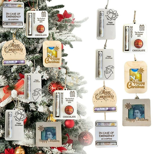8Pcs Christmas Money Holders Pendant for Cash