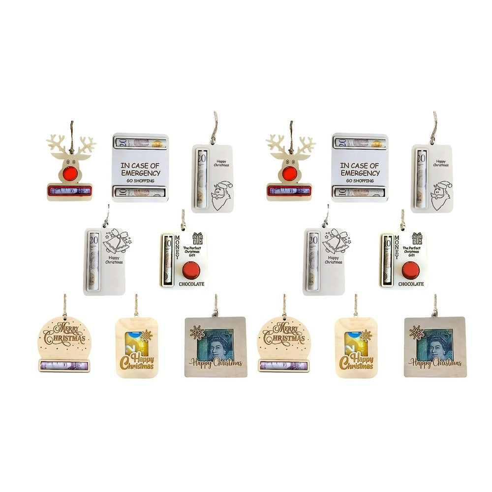 16Pcs Christmas Money Holders Pendant for Cash