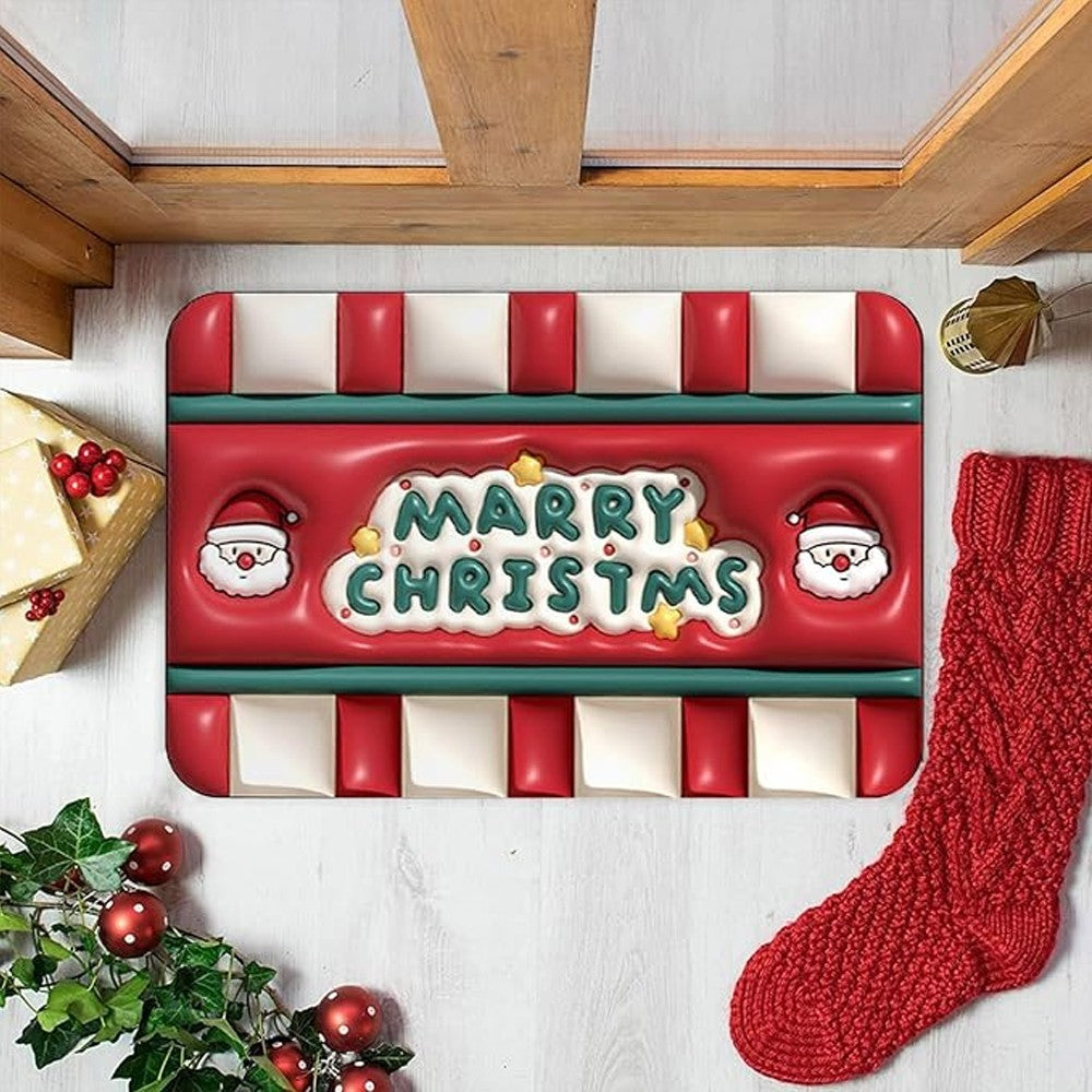 50x80cm Funny Christmas Printed Doormat Non-slip Indoor Home Floor Mat - Style 1