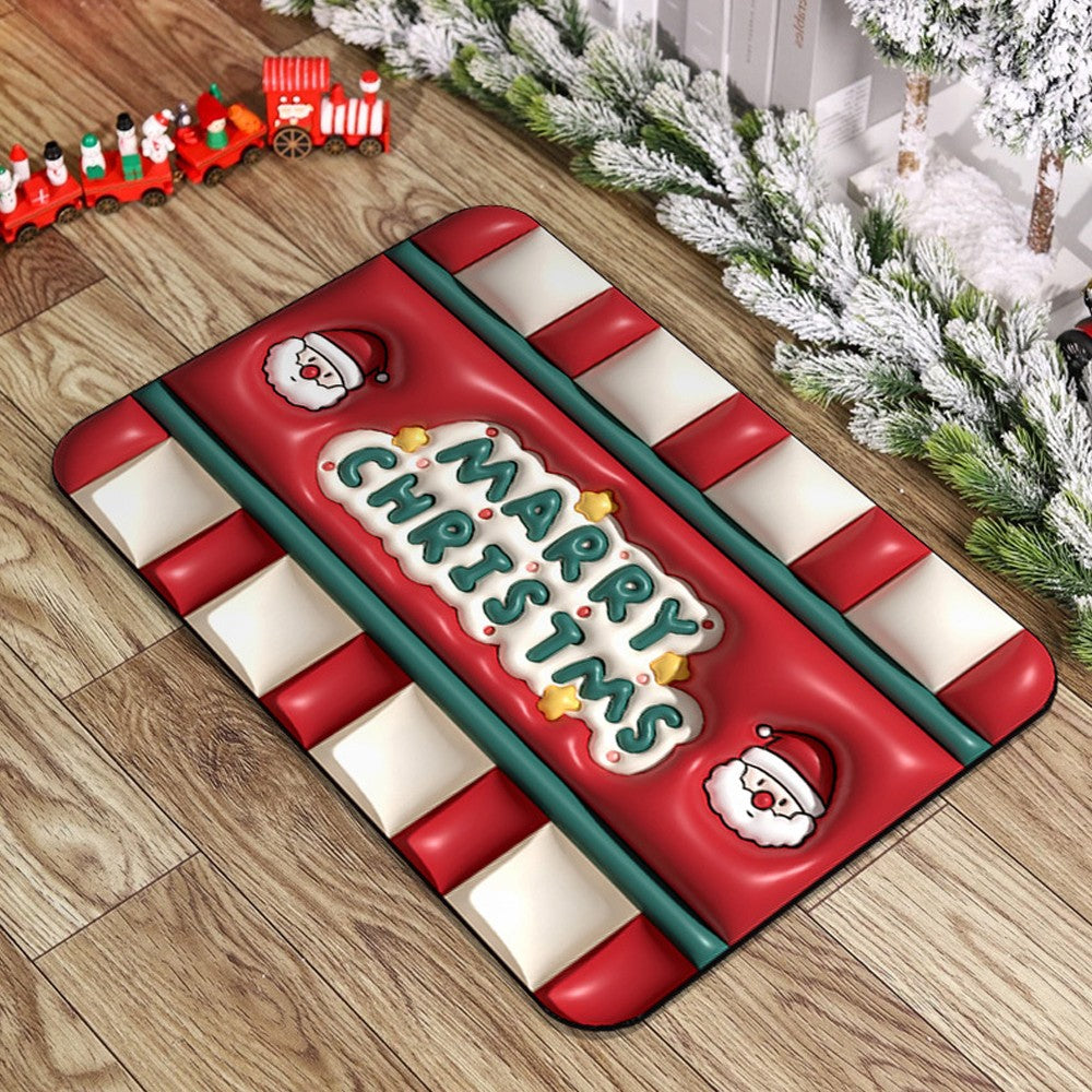 50x80cm Funny Christmas Printed Doormat Non-slip Indoor Home Floor Mat - Style 1