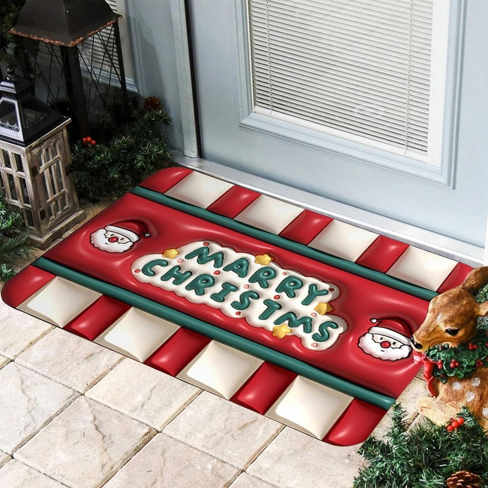 50x80cm Funny Christmas Printed Doormat Non-slip Indoor Home Floor Mat - Style 1