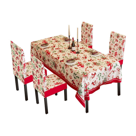 100x140cm Christmas Theme Tablecloth and 4 Chair Covers Set - Christmas Boxes