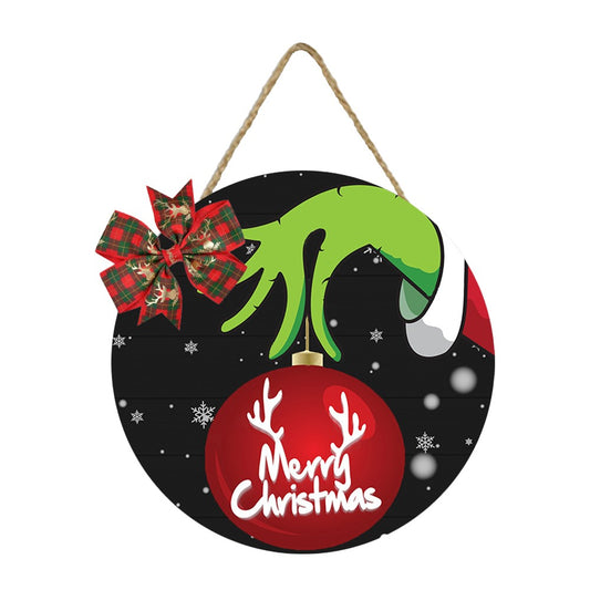 Wooden Christmas Door Hanging Sign Xmas Home Door Wall Decor - Style 1