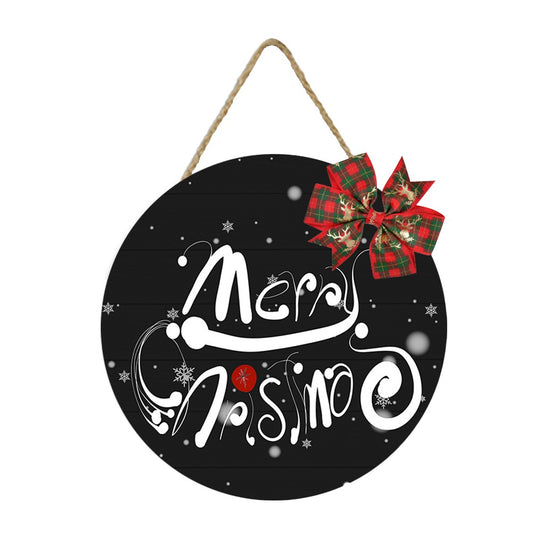 Wooden Christmas Door Hanging Sign Xmas Home Door Wall Decor - Style 3