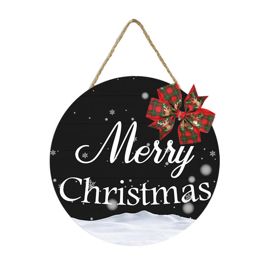 Wooden Christmas Door Hanging Sign Xmas Home Door Wall Decor - Style 4