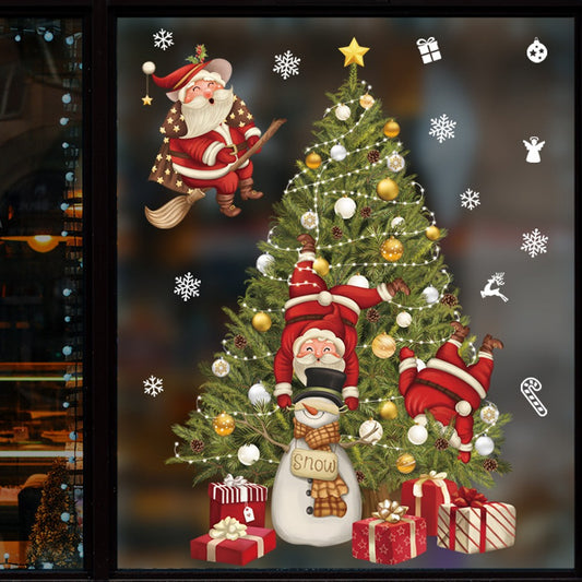 4Pcs Self-Adhesive Christmas Window Sticker Window Decals Holiday Window Decor