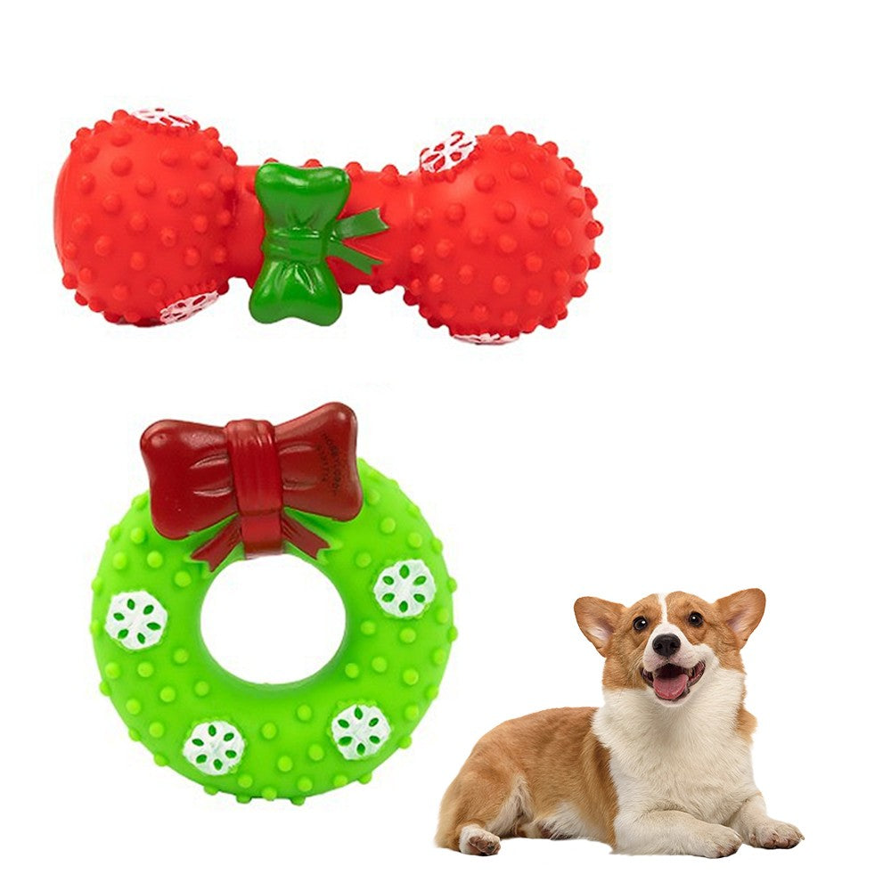 1 Set of Squeaky Christmas Dog Toy Set Festive Dog Chew Toy - Toy Set 1