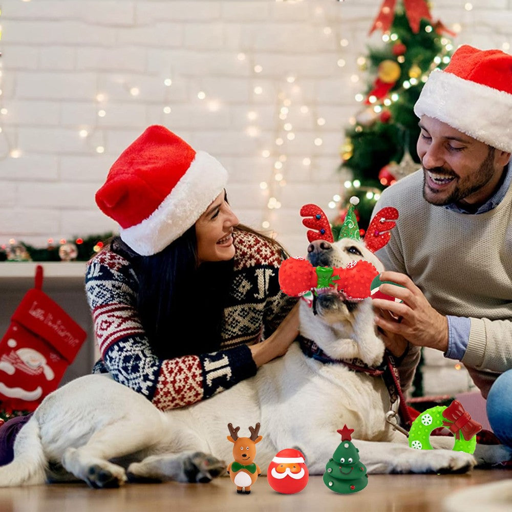 1 Set of Squeaky Christmas Dog Toy Set Festive Dog Chew Toy - Toy Set 1