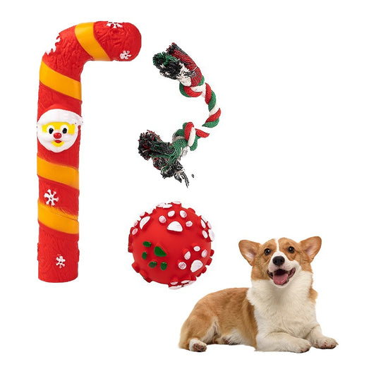 1 Set of Squeaky Christmas Dog Toy Set Festive Dog Chew Toy - Toy Set 2