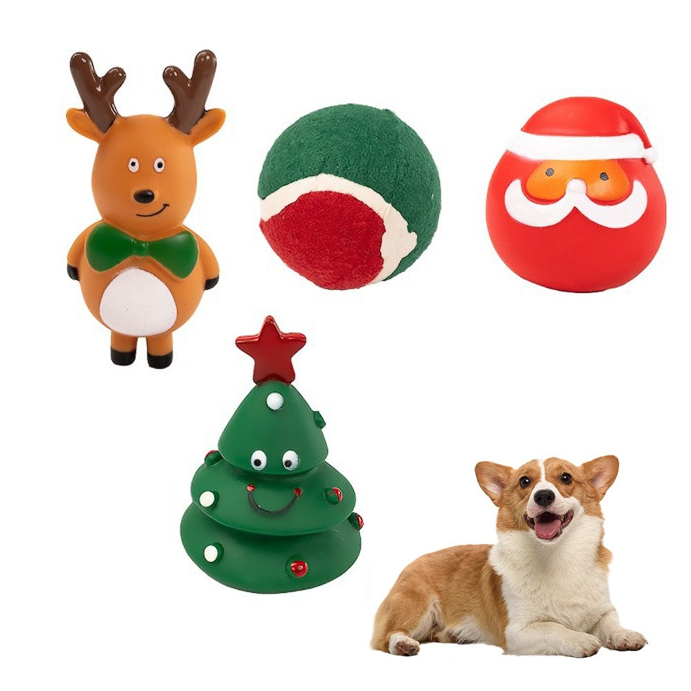 1 Set of Squeaky Christmas Dog Toy Set Festive Dog Chew Toy - Toy Set 3