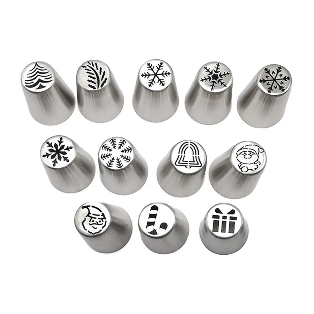 13-Piece Russian Flower Icing Piping Nozzle Tips DIY Cake Baking Decor Tools
