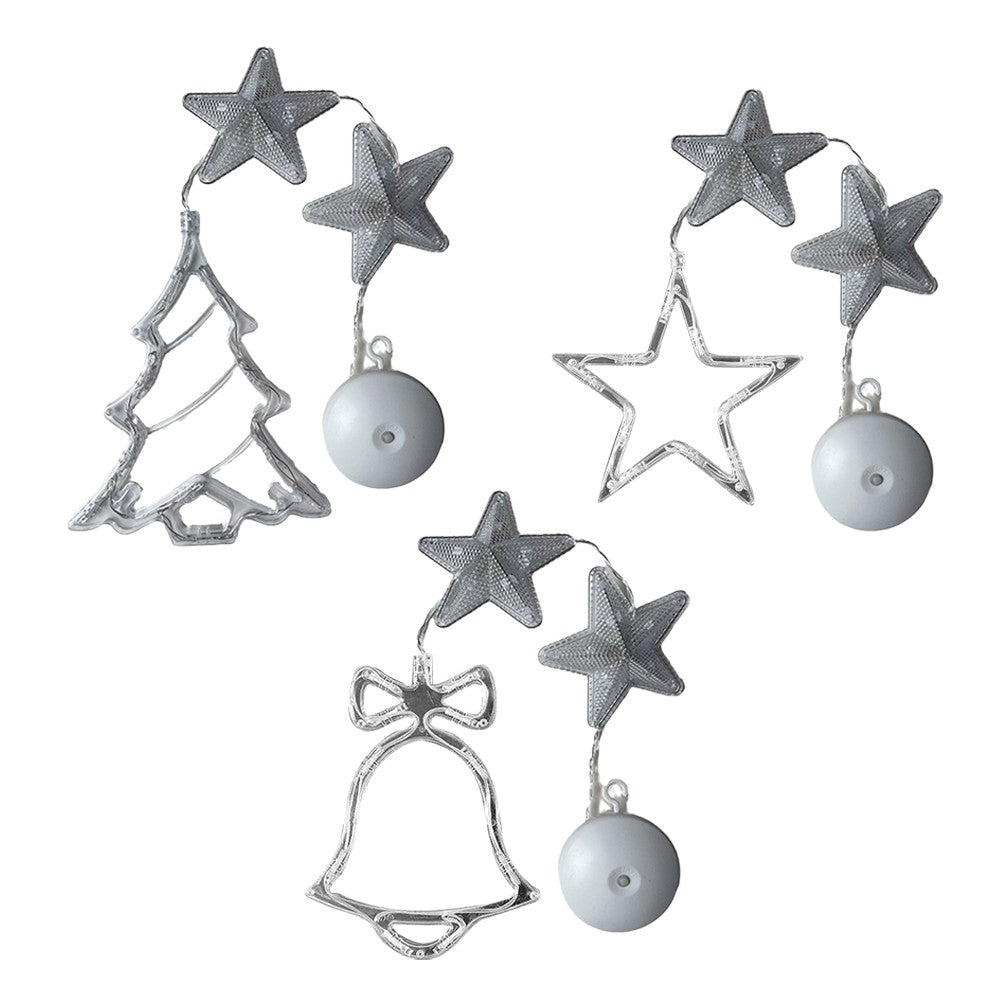 3xChristmas Window Hanging Lights LED Sucker Lamp for Indoor Outdoor Decor