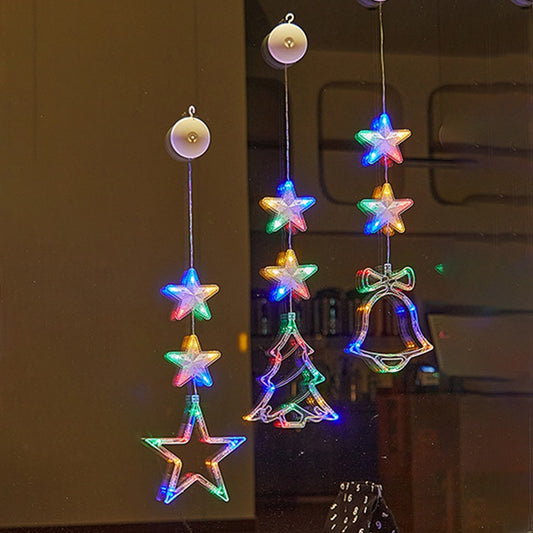3xChristmas Window Hanging Lights LED Sucker Lamp for Indoor Outdoor Decor