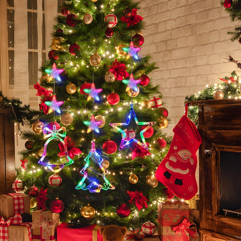 3xChristmas Window Hanging Lights LED Sucker Lamp for Indoor Outdoor Decor