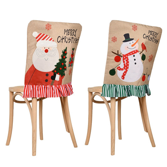 2Pcs Christmas Chair Back Cover Dining Chair Covers Holiday Party Home Decor