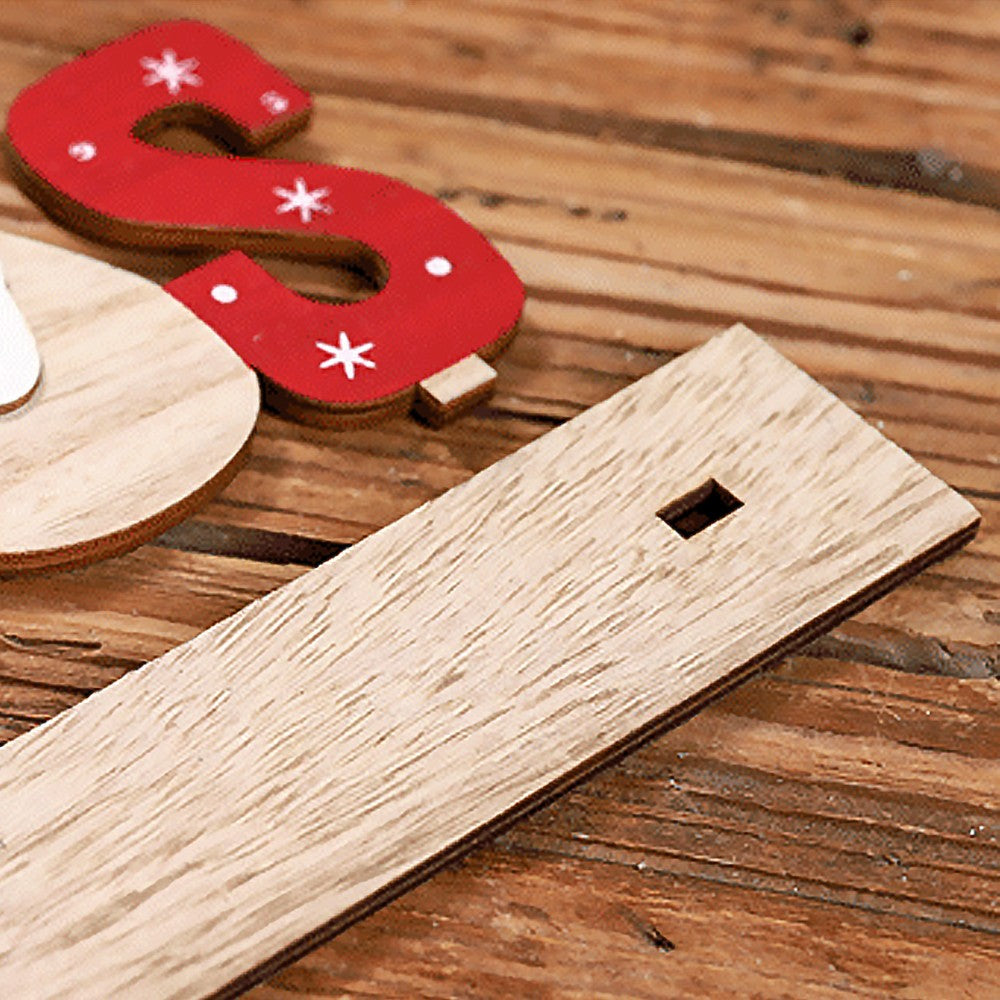 3Pcs Christmas Wooden Decoration Xmas Mantel Decor Tabletop Ornaments